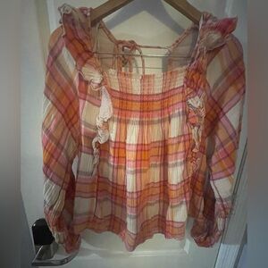 We The Free Multicolor Plaid Blouse